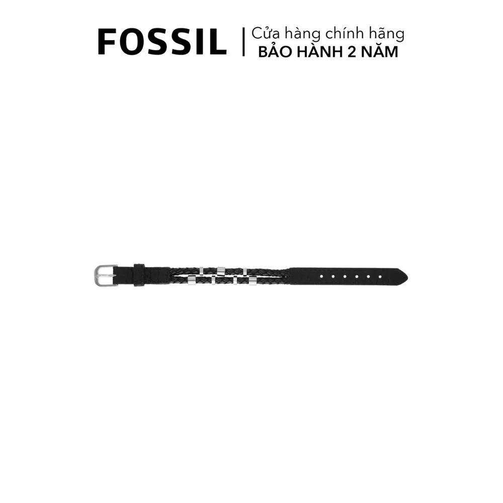 Ảnh Vòng tay Fossil dây da đen cá tính JF04473040 2