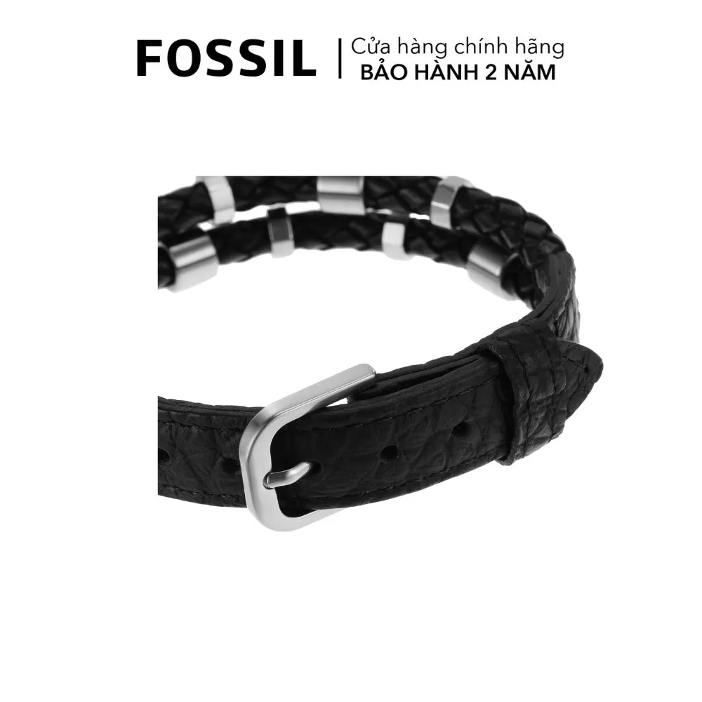 Ảnh Vòng tay Fossil dây da đen cá tính JF04473040 3