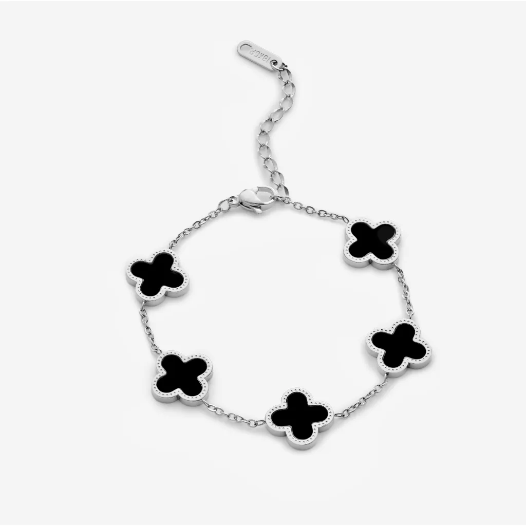 Ảnh Vòng tay nữ CDE Five Four Leaf Clovers Bracelet Silver CDE2026SV.BL 2