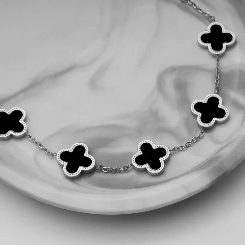 Ảnh Vòng tay nữ CDE Five Four Leaf Clovers Bracelet Silver CDE2026SV.BL 3