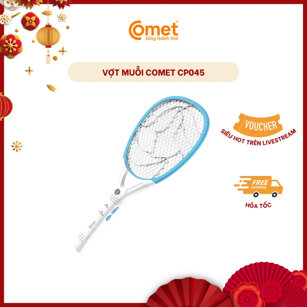 Ảnh Vợt Muỗi COMET CP045 2 Lớp Lưới Bắt Muỗi Hiệu Quả,Tiện Lợi Khi Sử Dụng 1