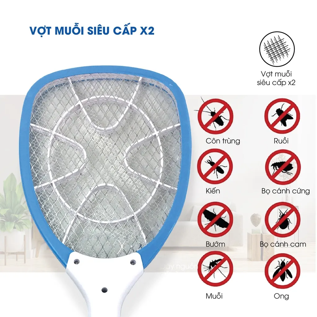 Ảnh Vợt Muỗi POVENA Màu Xanh PVN-MQ22 2