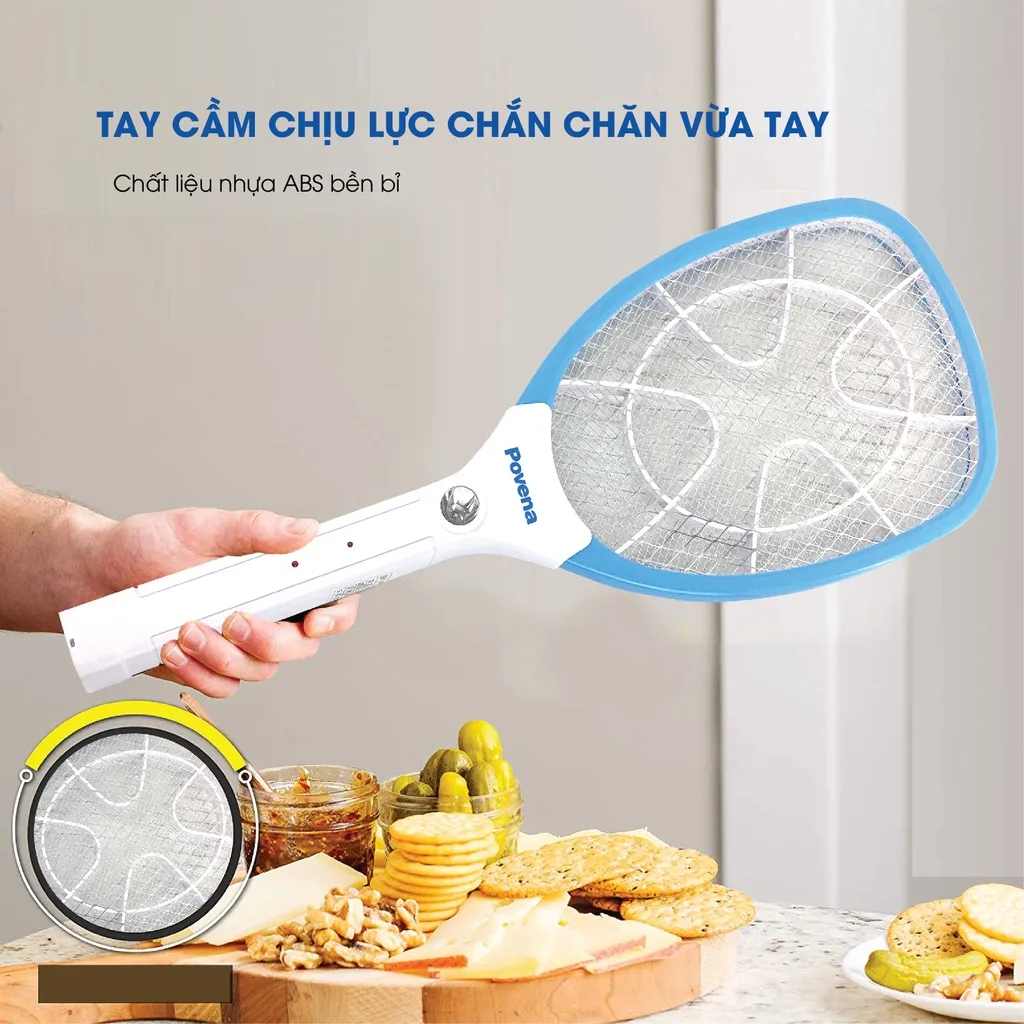 Ảnh Vợt Muỗi POVENA Màu Xanh PVN-MQ22 3