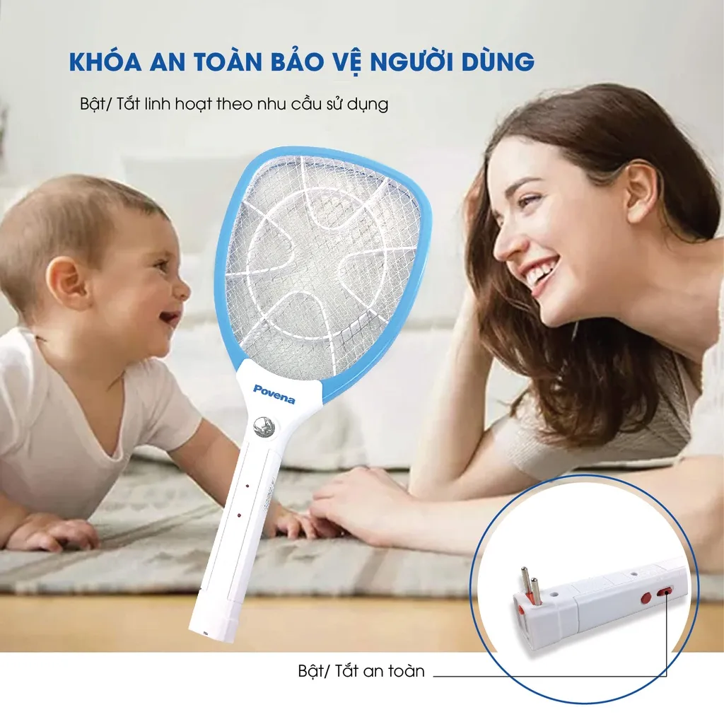 Ảnh Vợt Muỗi POVENA Màu Xanh PVN-MQ22 4