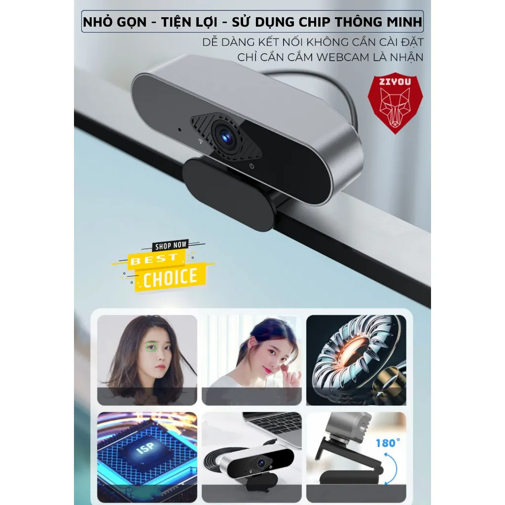 Ảnh Webcam Máy Tính PC Laptop Ziyou Q-20 Độ Phân Giải 2K Có Mic Camera Trợ Sáng Cực Nét 3