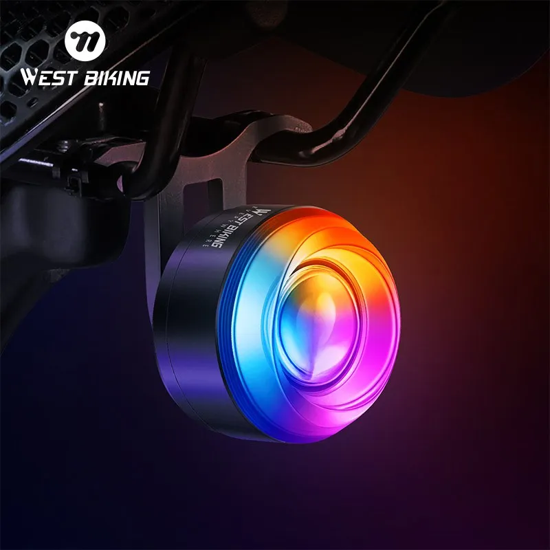 Ảnh WEST BIKING Xe Đạp Đèn Xe Đạp Thông Minh Đèn Hậu Cảm Ứng Phanh Đèn Hậu Đi Xe Đạp Đêm Nhiều Màu Sắc Đèn Hậu Cảm Biến Đèn Hậu Cong Đèn Hậu 1