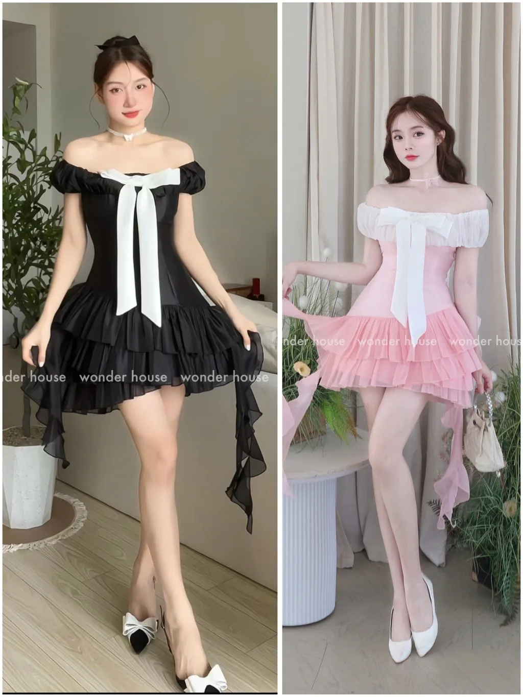 Ảnh Wonderhouse Michin Dress Đầm thiết kế trễ vai xòe dự tiệc sang trọng 1