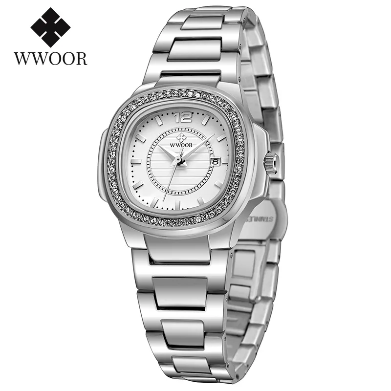 Ảnh WWOOR Đồng Hồ Nữ Đính Đá Sang Trọng Relogio Feminino-8874 1