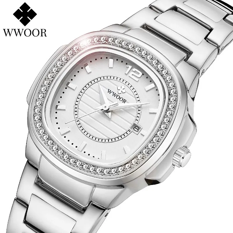 Ảnh WWOOR Đồng Hồ Nữ Đính Đá Sang Trọng Relogio Feminino-8874 3