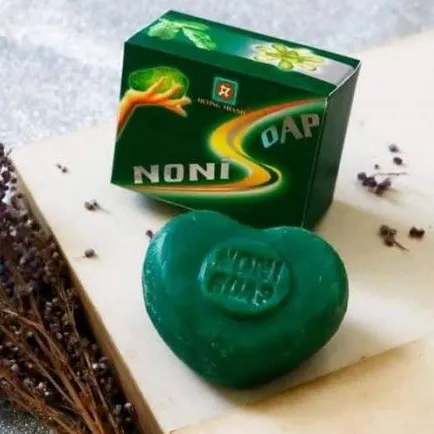 Ảnh Xà Bông Nhàu Hương Thanh Noni Soap, xà phòng thảo dược giúp mềm mịn da, loại bỏ tế bào chết, bánh 80g 3