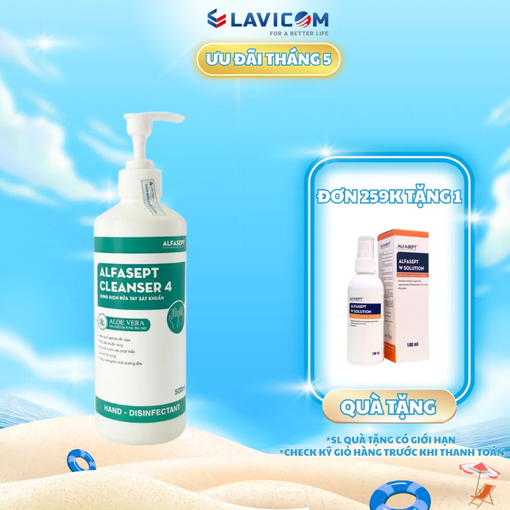 Ảnh Xà Phòng Rửa Tay ALFASEPT Cleanser 4 Giúp Khử Khuẩn Nhanh Chóng, Tăng Cường Khả Năng Giữ Ẩm Cho Da Lọ 500ml 1