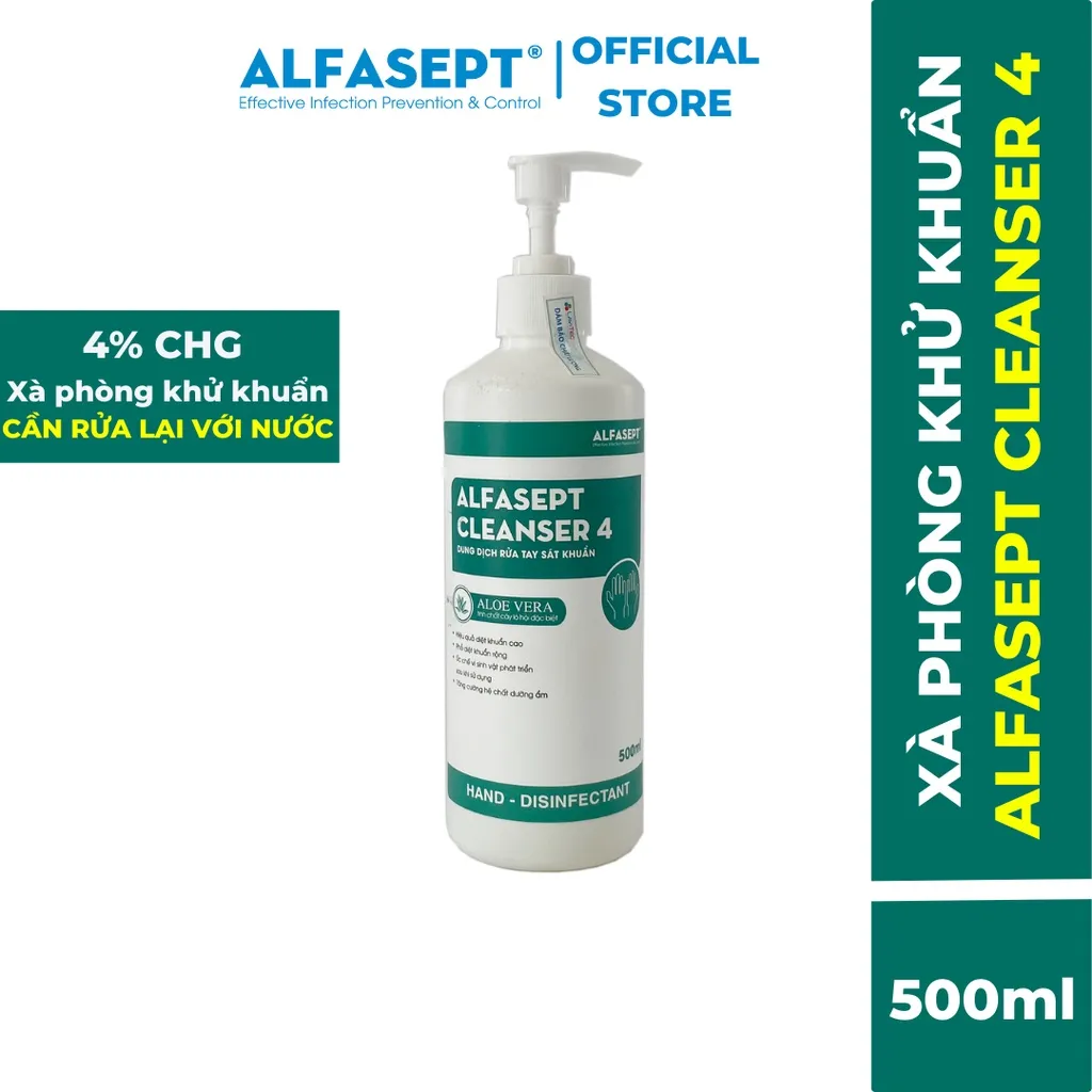 Ảnh Xà Phòng Rửa Tay ALFASEPT Cleanser 4 Giúp Khử Khuẩn Nhanh Chóng, Tăng Cường Khả Năng Giữ Ẩm Cho Da Lọ 500ml 3