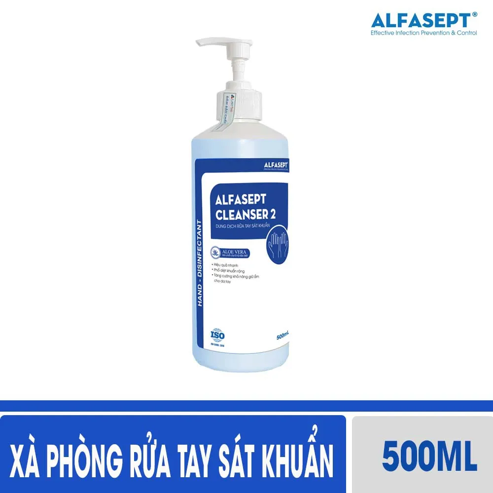 Ảnh Xà Phòng Rửa Tay ALFASEPT Cleanser 2 Giúp Khử Khuẩn Nhanh Chóng Và Tăng Cường Khả Năng Giữ Ẩm Cho Da Lọ 500ml 4