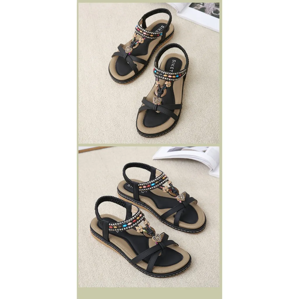Ảnh Xăng Đan Nữ Đế Bằng Hãng SiKetu  Thời Trang Âu - Mỹ Trẻ Trung Năng Động Quai Đính Kiểu 2