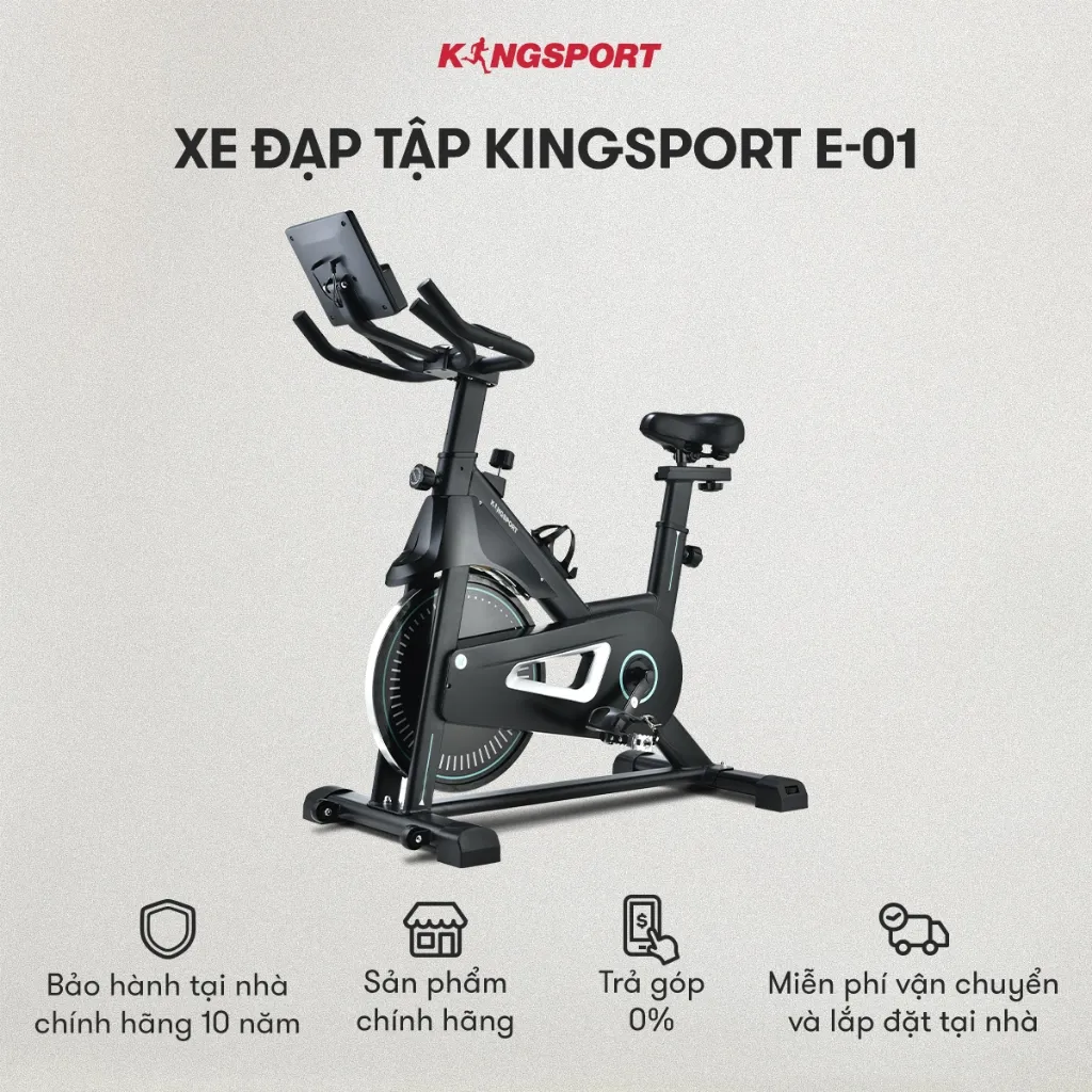 Ảnh Xe đạp tập KINGSPORT Active E-01 thiết kế kháng lực từ tính êm ái, có đồng hồ đo lường chỉ số 2
