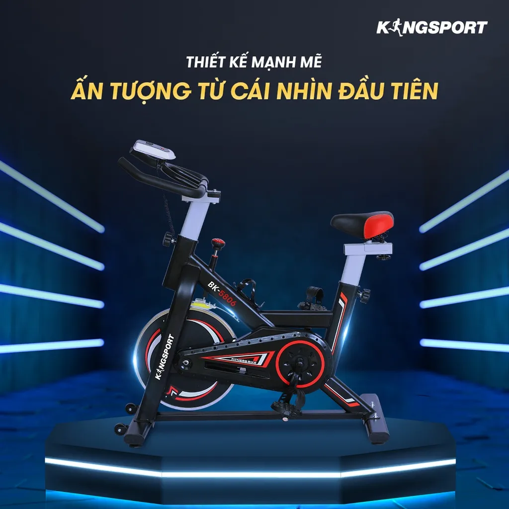 Ảnh Xe đạp tập KINGSPORT BK-5806 bánh đà 6kg khả năng kháng lực cao, tích hợp đồng hồ đo lường chỉ số 3