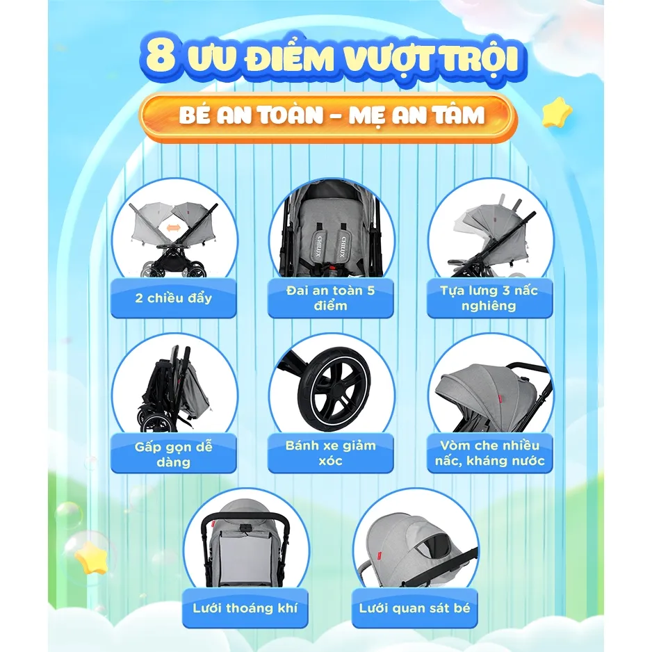 Ảnh Xe đẩy 2 chiều Chilux K3 - An toàn, Hiện đại, Tiện lợi 3