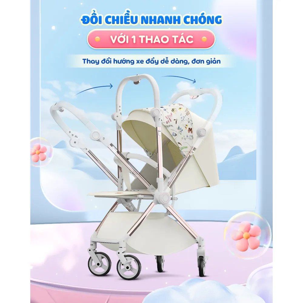 Ảnh Xe đẩy 2 chiều Chilux K5 - Thiết kế giỏ nằm rộng rãi, bánh xe giảm xóc 2