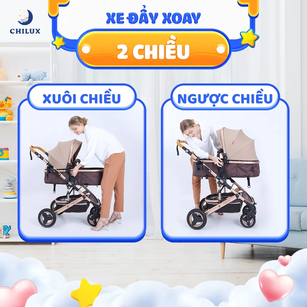 Ảnh Xe đẩy cho bé Chilux V1.6 - 9 tính năng tiện dụng cho mẹ và bé - có thể gấp gọn 2