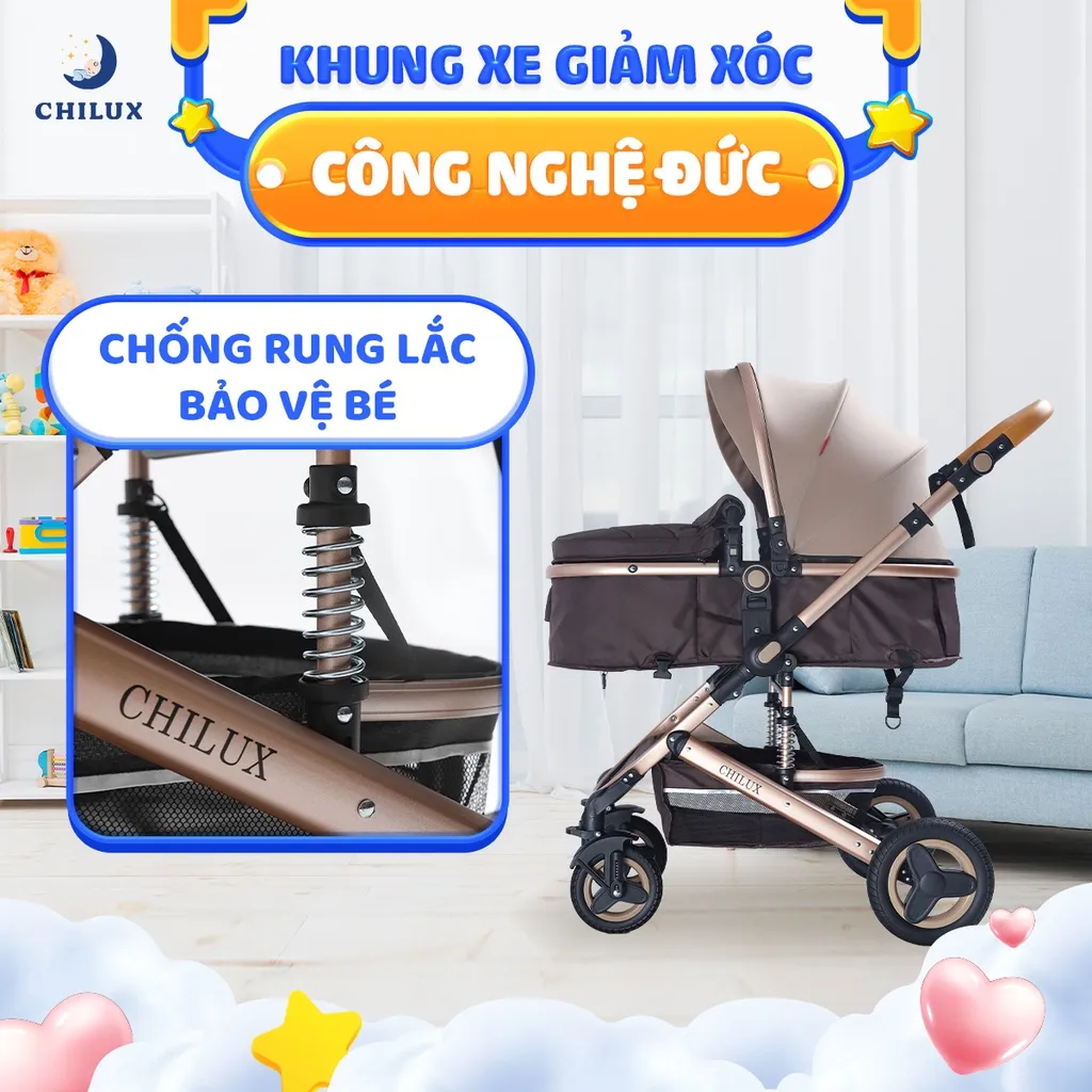 Ảnh Xe đẩy cho bé Chilux V1.6 - 9 tính năng tiện dụng cho mẹ và bé - có thể gấp gọn 3