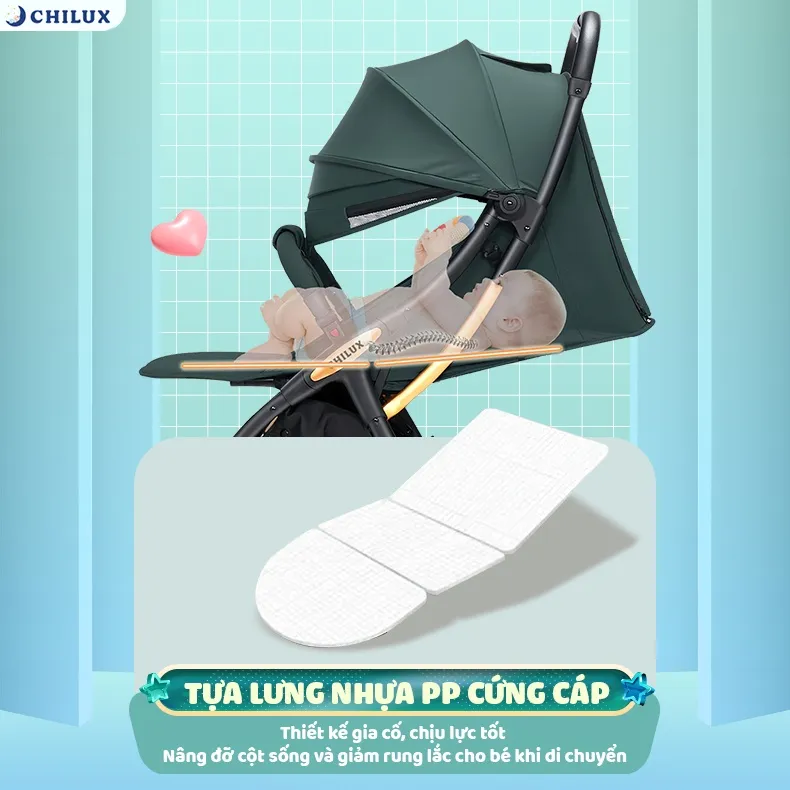 Ảnh Xe đẩy cho bé gấp gọn CHILUX D23 - giảm rung lắc tối đa, bảo hành chính hãng 3 năm 4