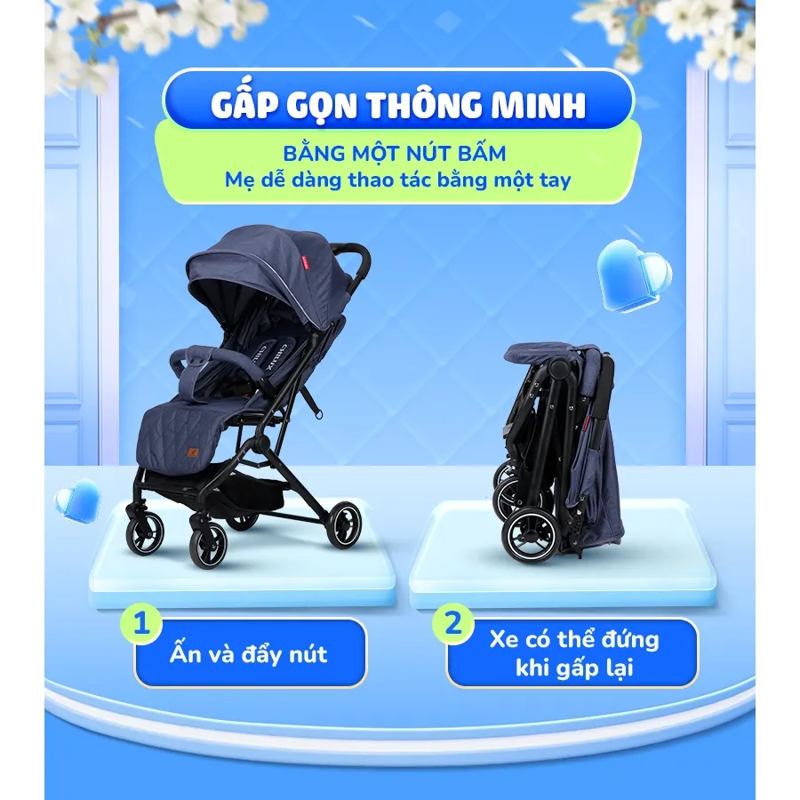 Ảnh Xe đẩy gấp gọn Chilux M02 - Thiết kế khoa học, Tính năng vượt trội 2