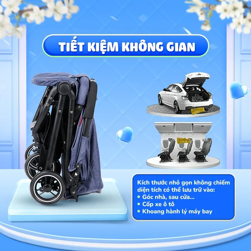 Ảnh Xe đẩy gấp gọn Chilux M02 - Thiết kế khoa học, Tính năng vượt trội 3