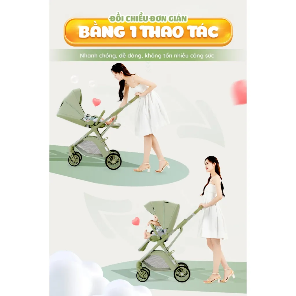 Ảnh Xe đẩy gấp gọn Chilux M07 - Xoay 2 chiều giỏ nằm tiện lợi, gấp gọn nhanh chóng 3