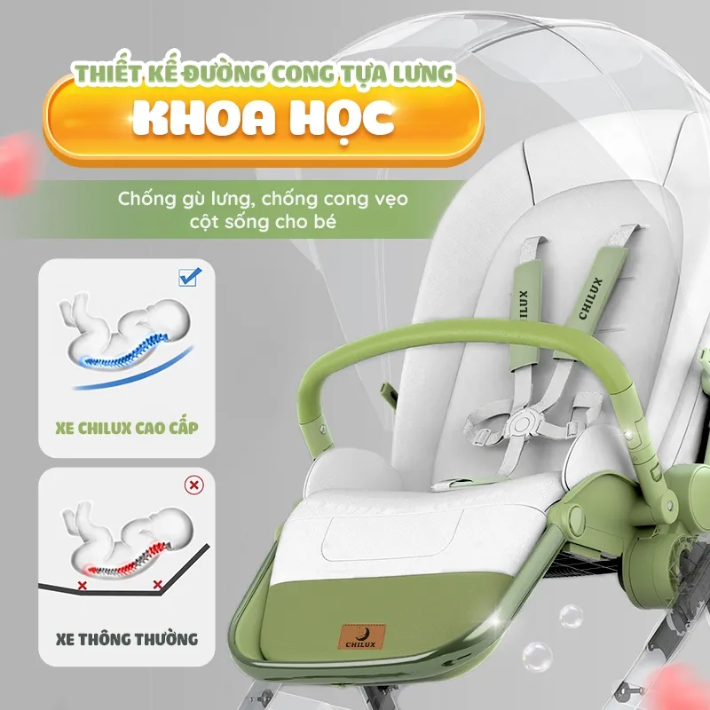 Ảnh Xe đẩy gấp gọn Chilux M07 - Xoay 2 chiều giỏ nằm tiện lợi, gấp gọn nhanh chóng 4