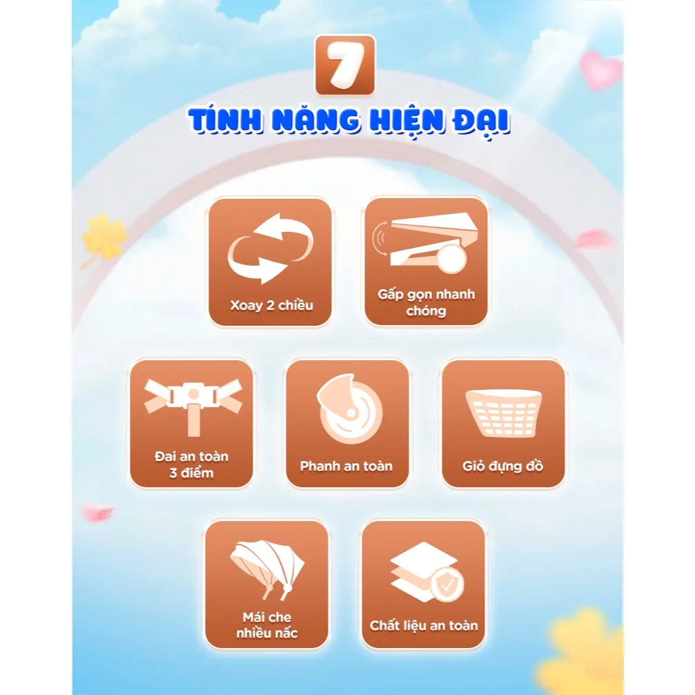 Ảnh Xe đẩy gấp gọn Chilux M22 - Ghế ngồi xoay 2 chiều, mái che tuỳ chỉnh linh hoạt 1