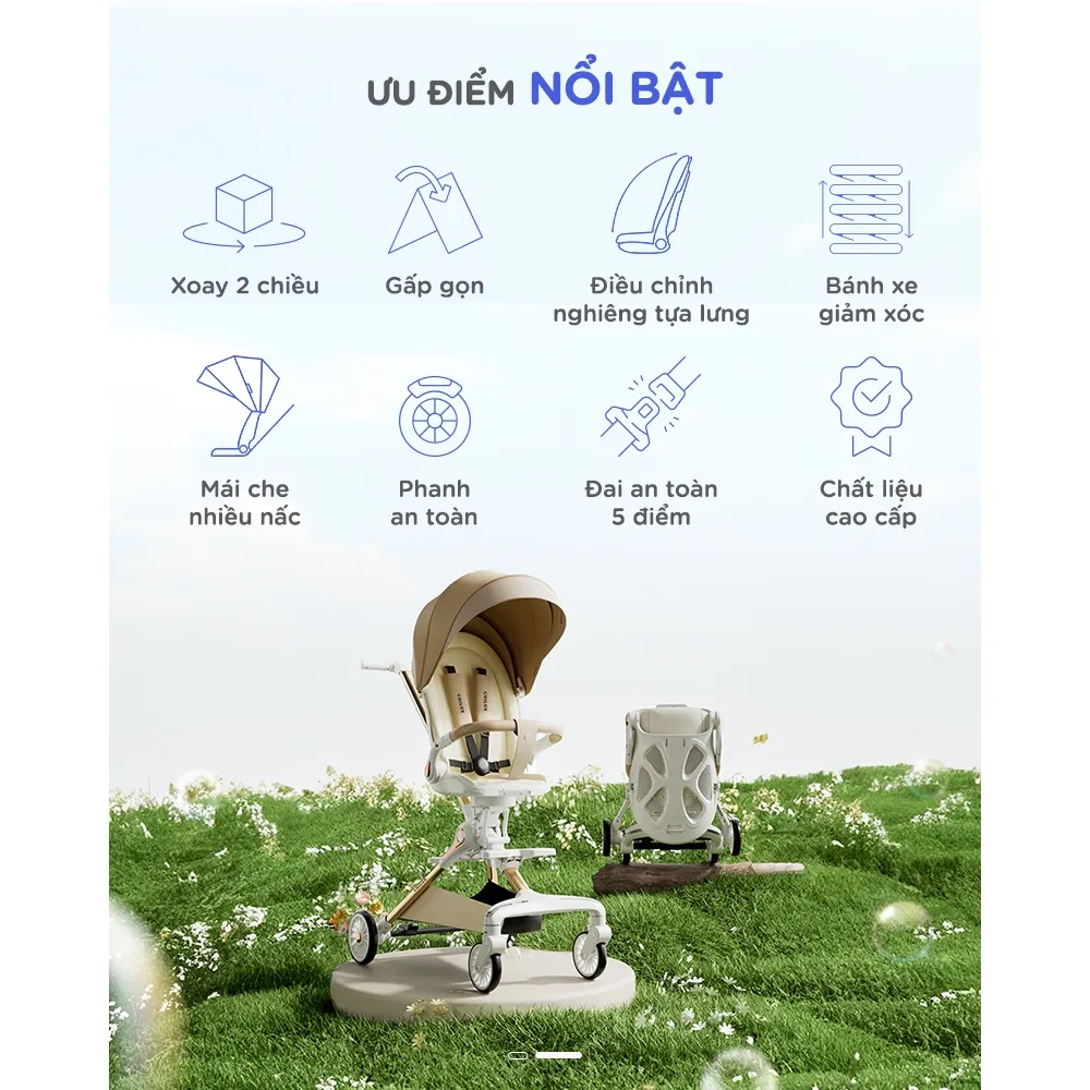 Ảnh Xe đẩy gấp gọn cho bé Chilux M06 Pro - Xoay 2 chiều, gấp gọn nhanh chóng 1