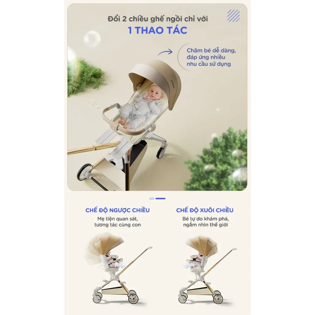 Ảnh Xe đẩy gấp gọn cho bé Chilux M06 Pro - Xoay 2 chiều, gấp gọn nhanh chóng 3