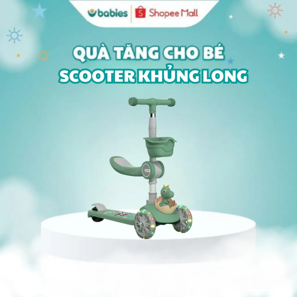 Review Xe Scooter Khủng Long Dễ Thương Cho Bé: An Toàn, Vui Nhộn & Phát Triển Kỹ Năng