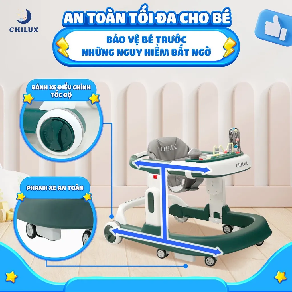 Ảnh Xe tập đi cho bé chữ U Chilux Walk-S, đa năng, tạo cho bé hướng cố định khi di chuyển 4