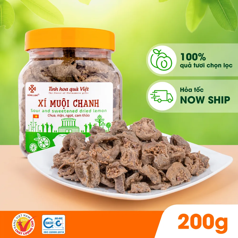 Ảnh Xí muội chanh Hồng Lam, dạng hộp. Có vị chua, mặn, ngọt 1