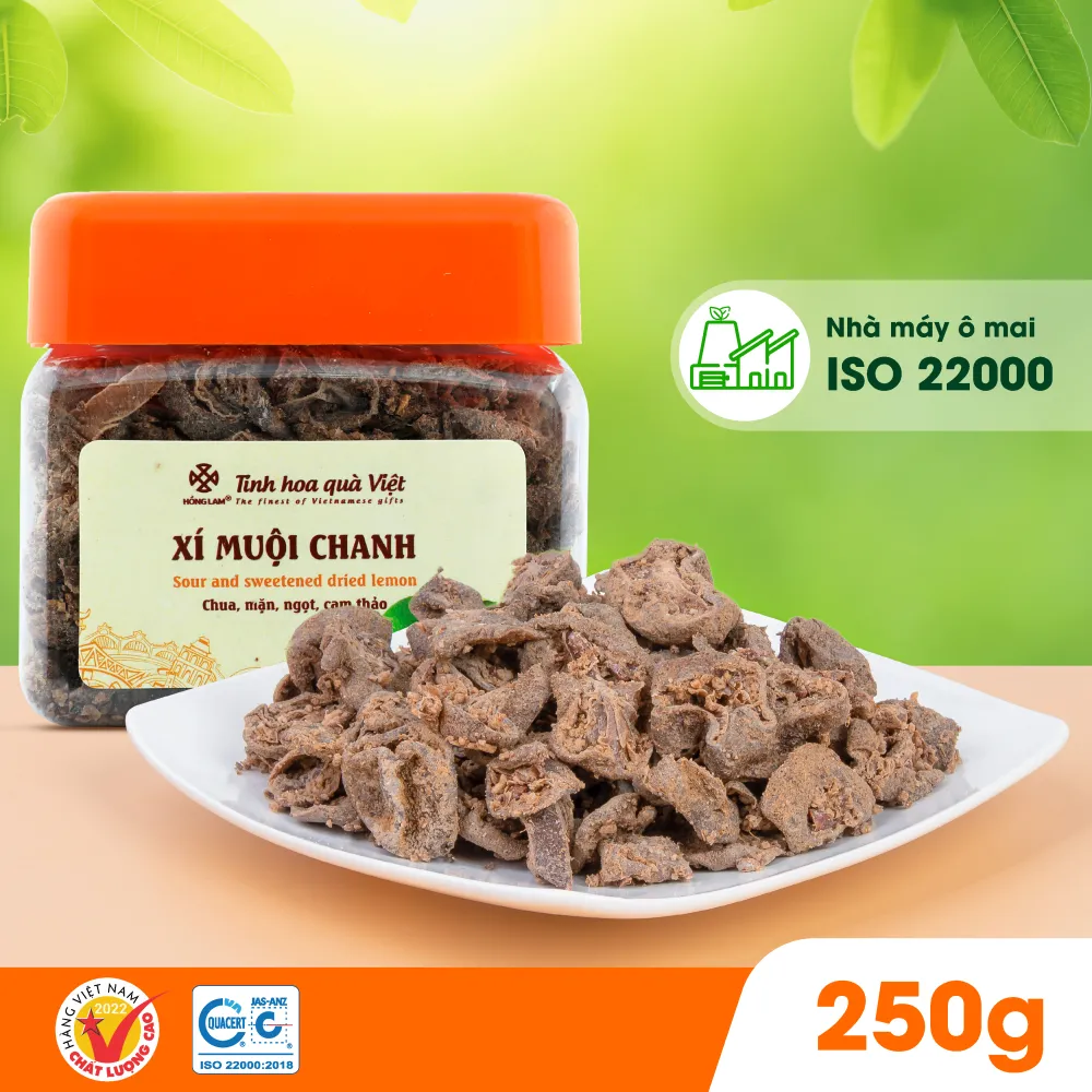 Ảnh Xí muội chanh Hồng Lam, dạng hộp. Có vị chua, mặn, ngọt 2