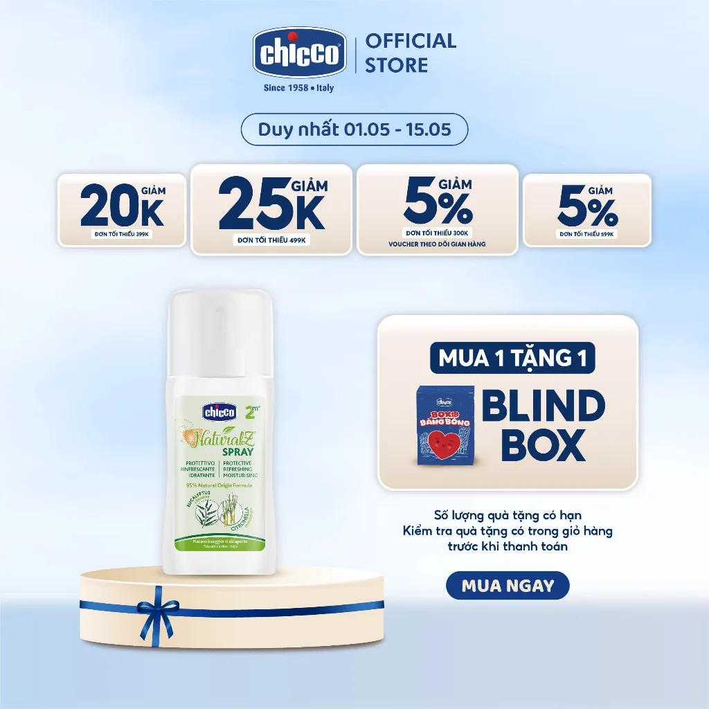 Ảnh Xịt bảo vệ da chiết xuất tinh dầu tự nhiên (Thay xịt xua muỗi) Chicco NaturalZ 100ml 1