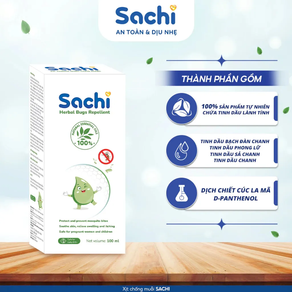 Ảnh Xịt Chống Muỗi Thảo Dược Sachi An Toàn Cho Bé - Hộp 1 chai 60ml 1