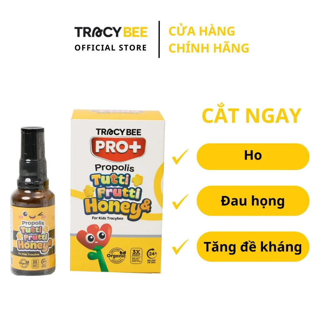 Ảnh Xịt họng keo ong xanh Organic Tracybee vị trái cây 2