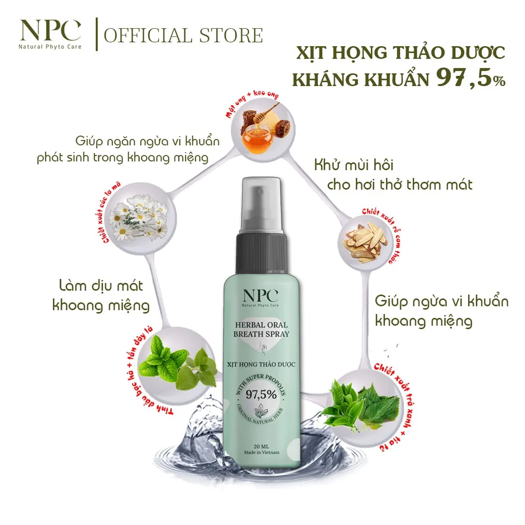 Ảnh Xịt họng thơm miệng NPC giảm đau nhanh, ngừa viêm họng 30ml - NPC PHAR 4