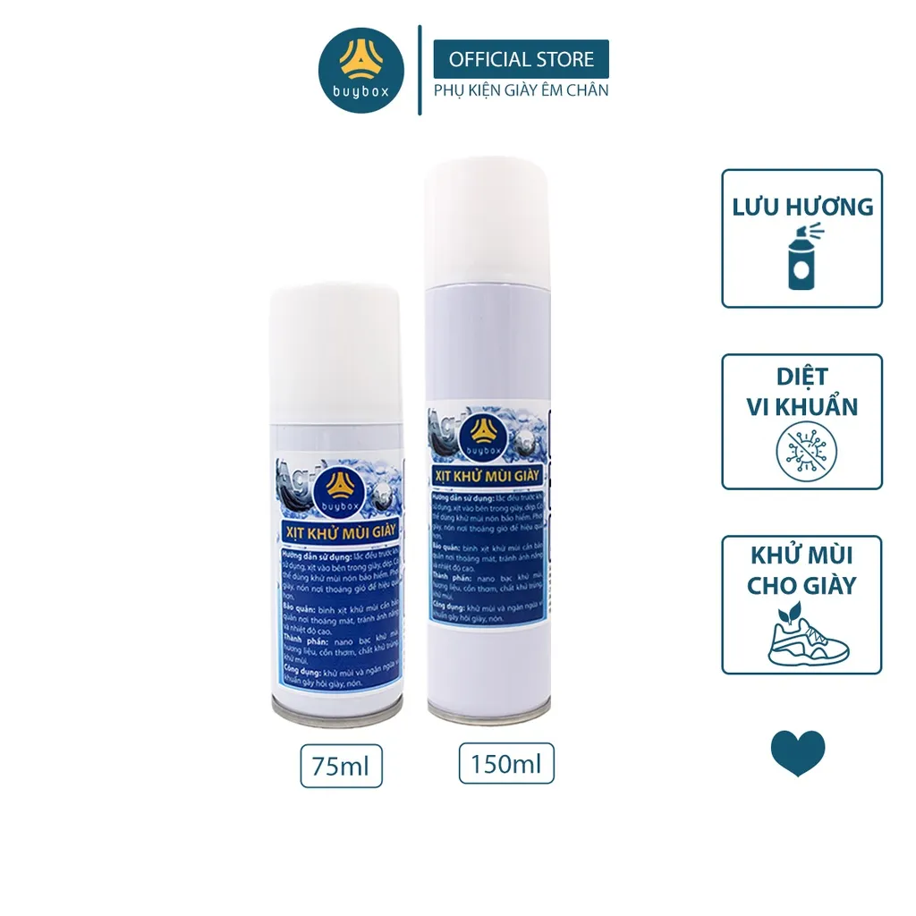 Ảnh Xịt khử mùi giày dép Nano bạc buybox - dung tích 75ml hoặc 150ml - BBPK61 1