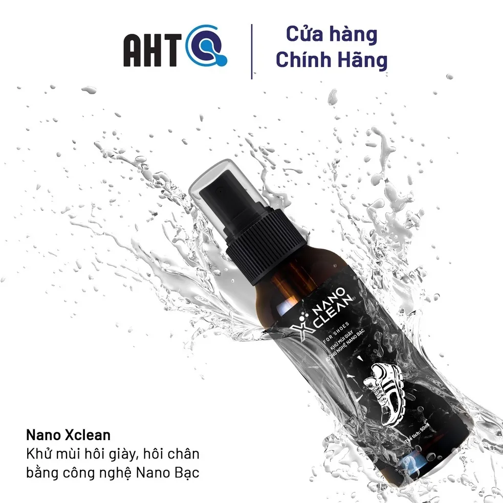 Ảnh Xịt Khử Mùi Giày Nano Xclean Nano Bạc AHTC 50ml Khử Mùi hôi giày hôi chân, Diệt Khuẩn Giày Dép 1