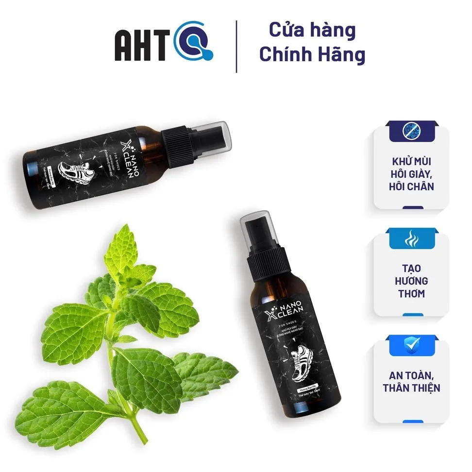 Ảnh Xịt Khử Mùi Giày Nano Xclean Nano Bạc Hương Bạc Hà 50ml - Chuyên Khử Mùi, Diệt Khuẩn 1