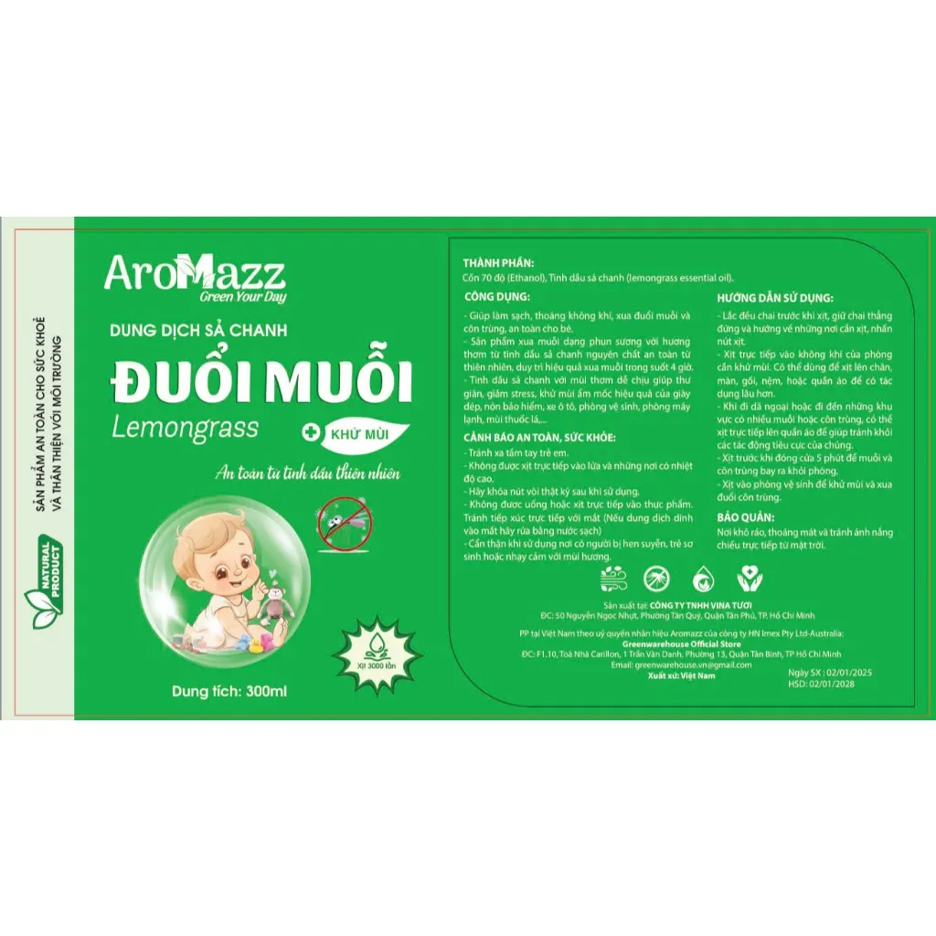 Ảnh Xịt Khử Mùi Th.Lá Xịt Thơm Phòng Xịt Tinh Dầu Thiên Nhiên AroMazz Thơm Phòng Khử Mùi Đuổi Côn Trùng 300ml 3