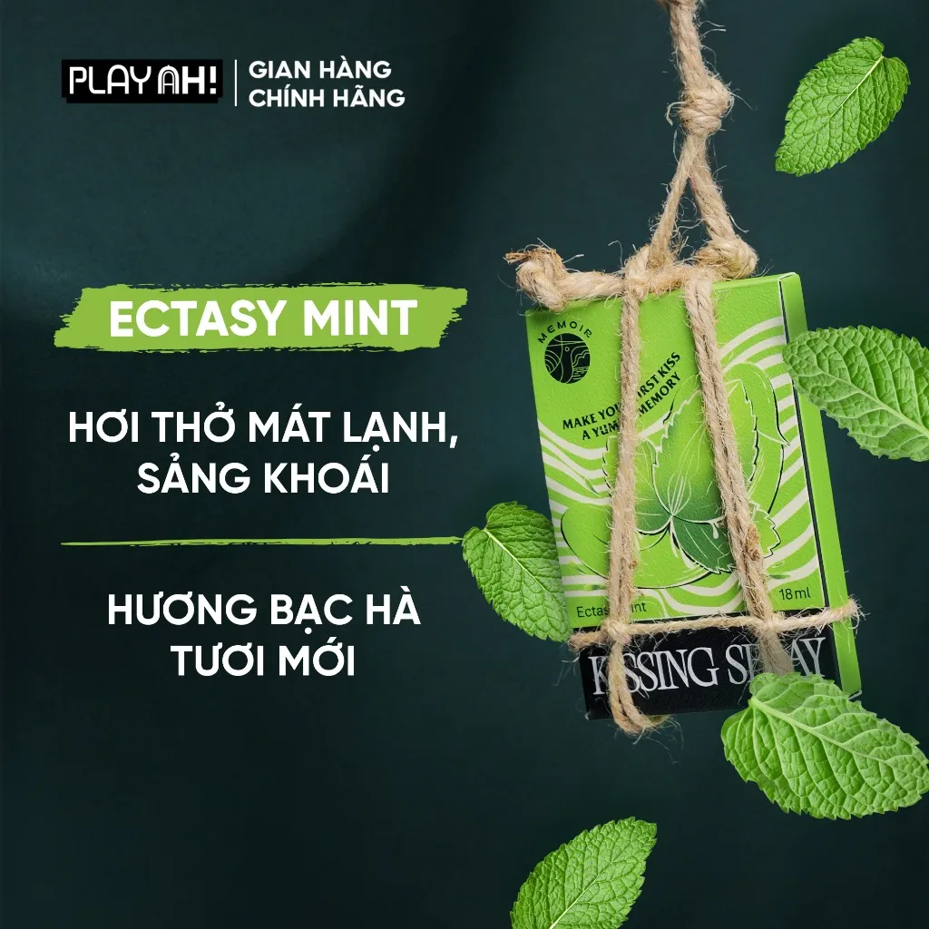 Ảnh Xịt Thơm Miệng Kissing Spray PlayAh! Memoir Hương Ectasy Mint Sảng Khoái / Passion Martini Quyến Rũ 18ml 3