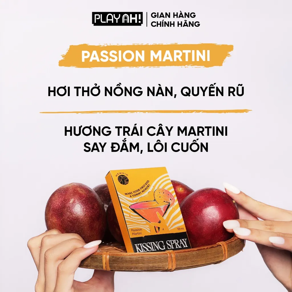 Ảnh Xịt Thơm Miệng Kissing Spray PlayAh! Memoir Hương Ectasy Mint Sảng Khoái / Passion Martini Quyến Rũ 18ml 4