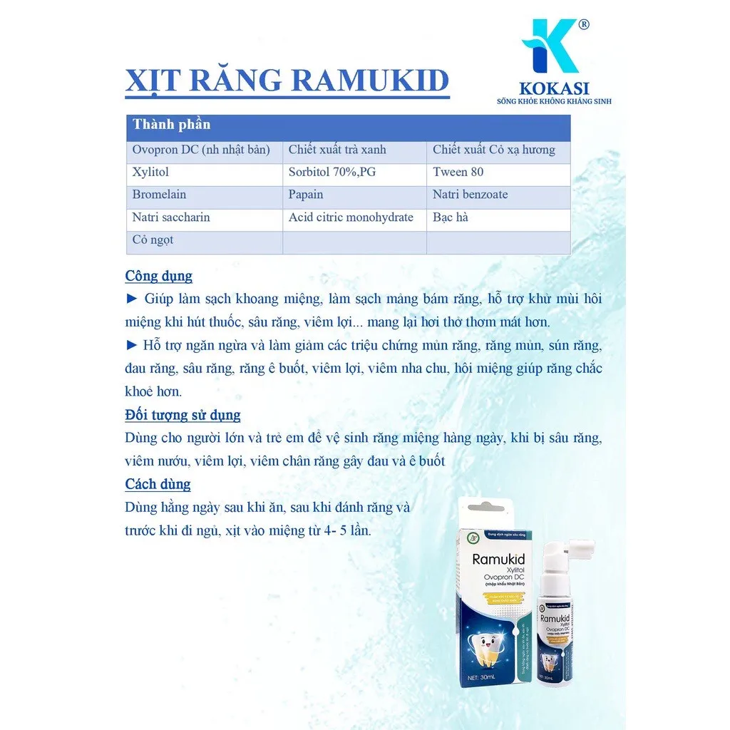 Ảnh Xịt vệ sinh răng miệng cho bé Ramukid 3