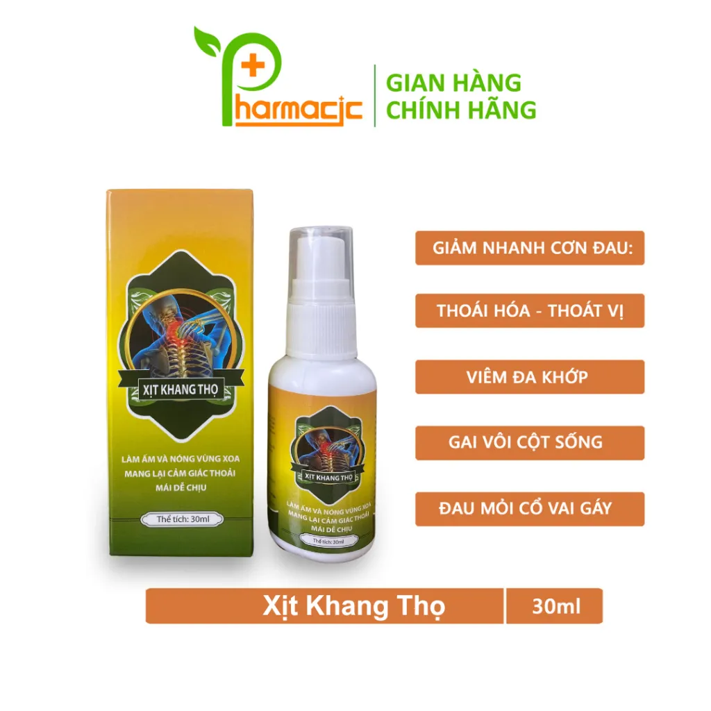 Ảnh Xịt Xoa Bóp KHANG THỌ Chính Hãng 30ml, Hỗ Trợ Giảm Nhanh Cơn Đau Xương Khớp 4