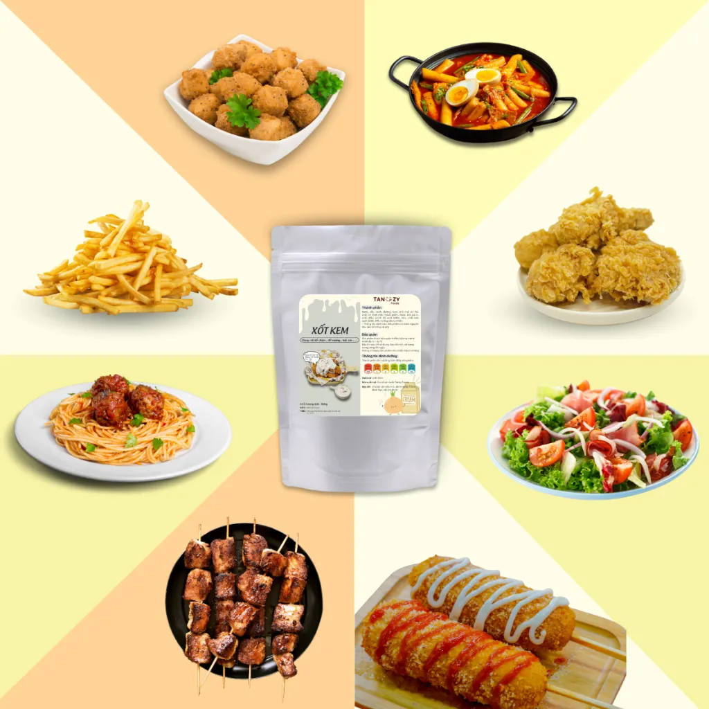 Ảnh Xốt Kem Hành Phô Mai Creamy Tanzy Foods 500g phủ gà rán , đồ chiên, nướng ... 2