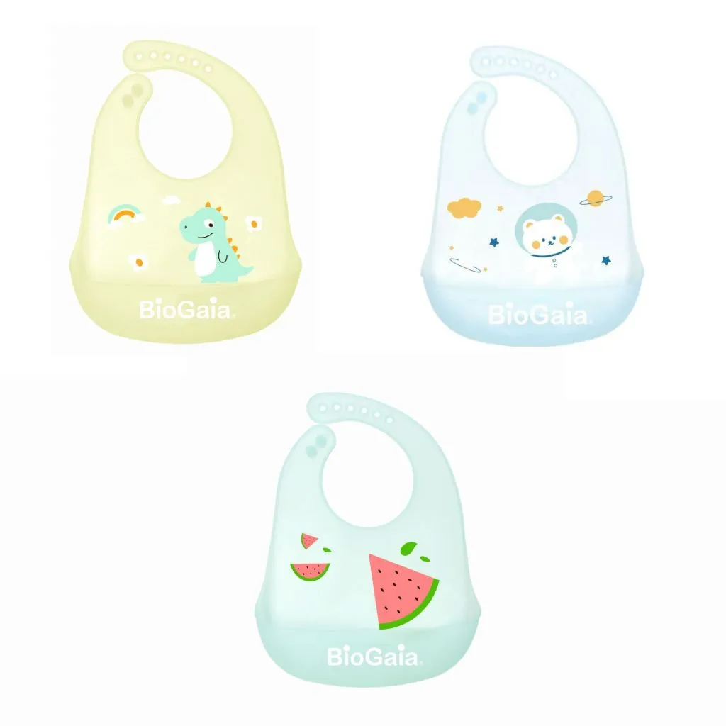 Ảnh Yếm ăn dặm BioGaia cho bé bằng silicone có máng siêu nhẹ, hình đáng yêu an toàn cho bé (giao màu ngẫu nhiên) 1